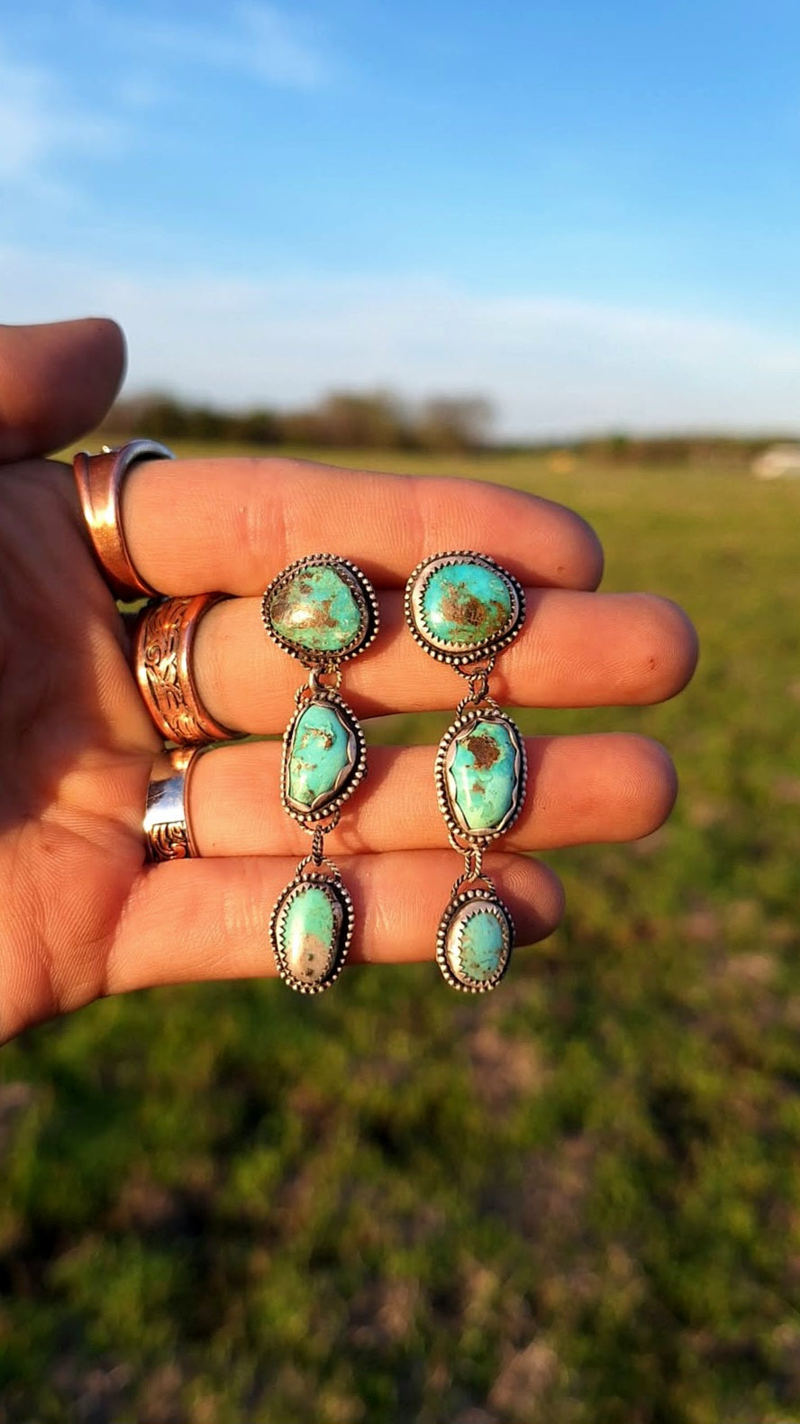 3 stone dangles
